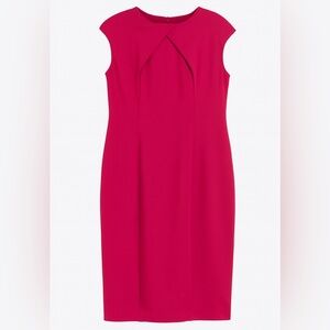NWT New York & Company Fuchsia Sheath Dress | Size Large with Front Detail